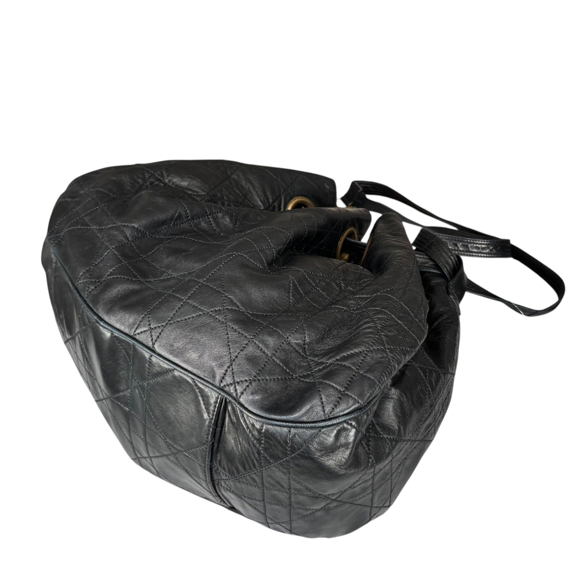 Christian Dior Lady Dior Cannage Lambskin XL Hobo Shoulder Purse
