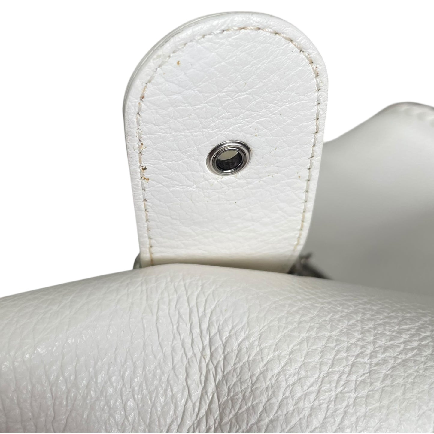 Christian Dior White Gaucho Large Y2K Top Handle Single Flap Shoulder Purse