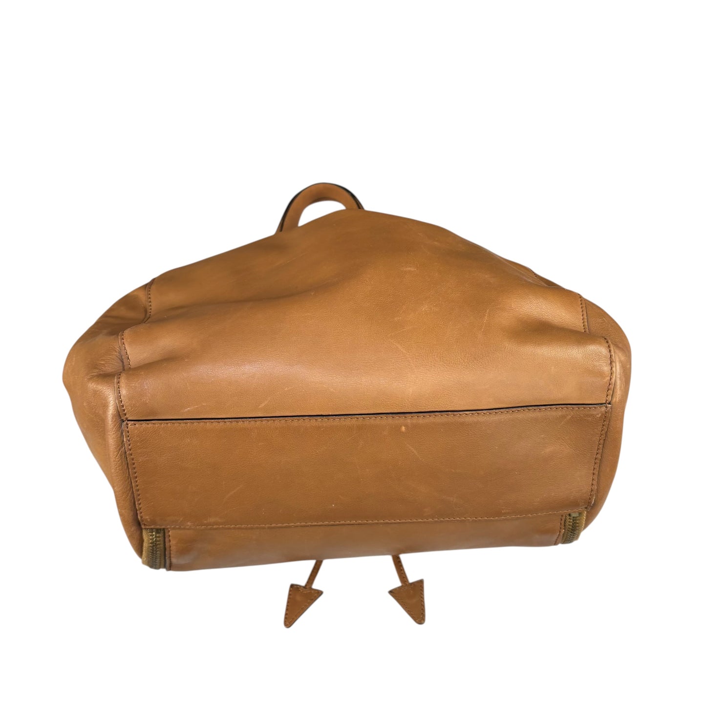 Celine Gold Brown Leather GHW Pouch Drawstring Bucket Hobo Bag