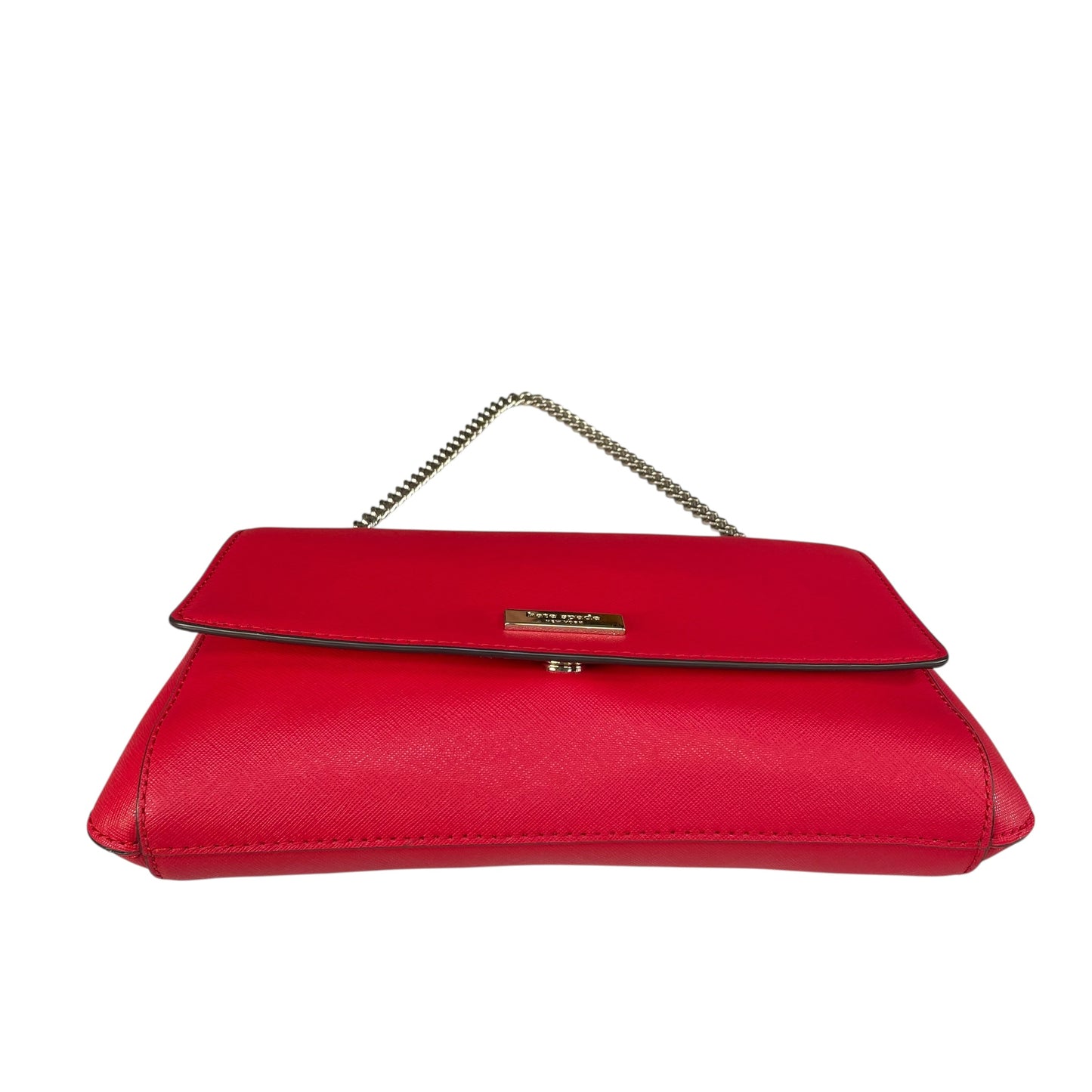 Kate Spade Laurel Red / Black Saffiano Leather Chain GHW 2-Way Flap Purse