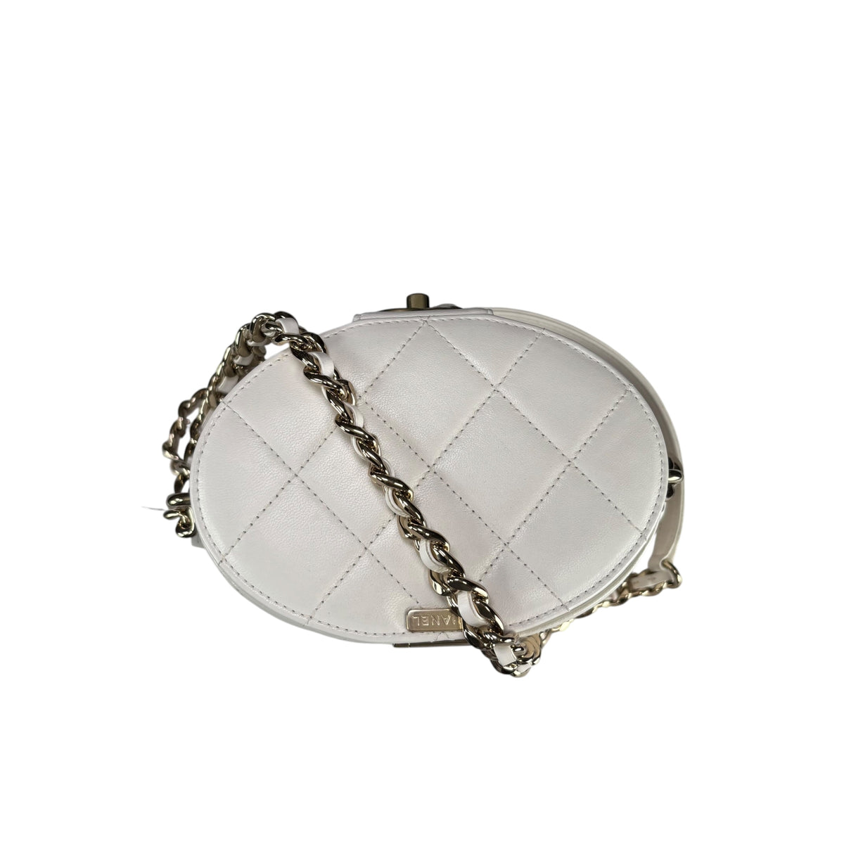 Chanel 2020 “Elegant Chain” GHW White Leather Vanity Case