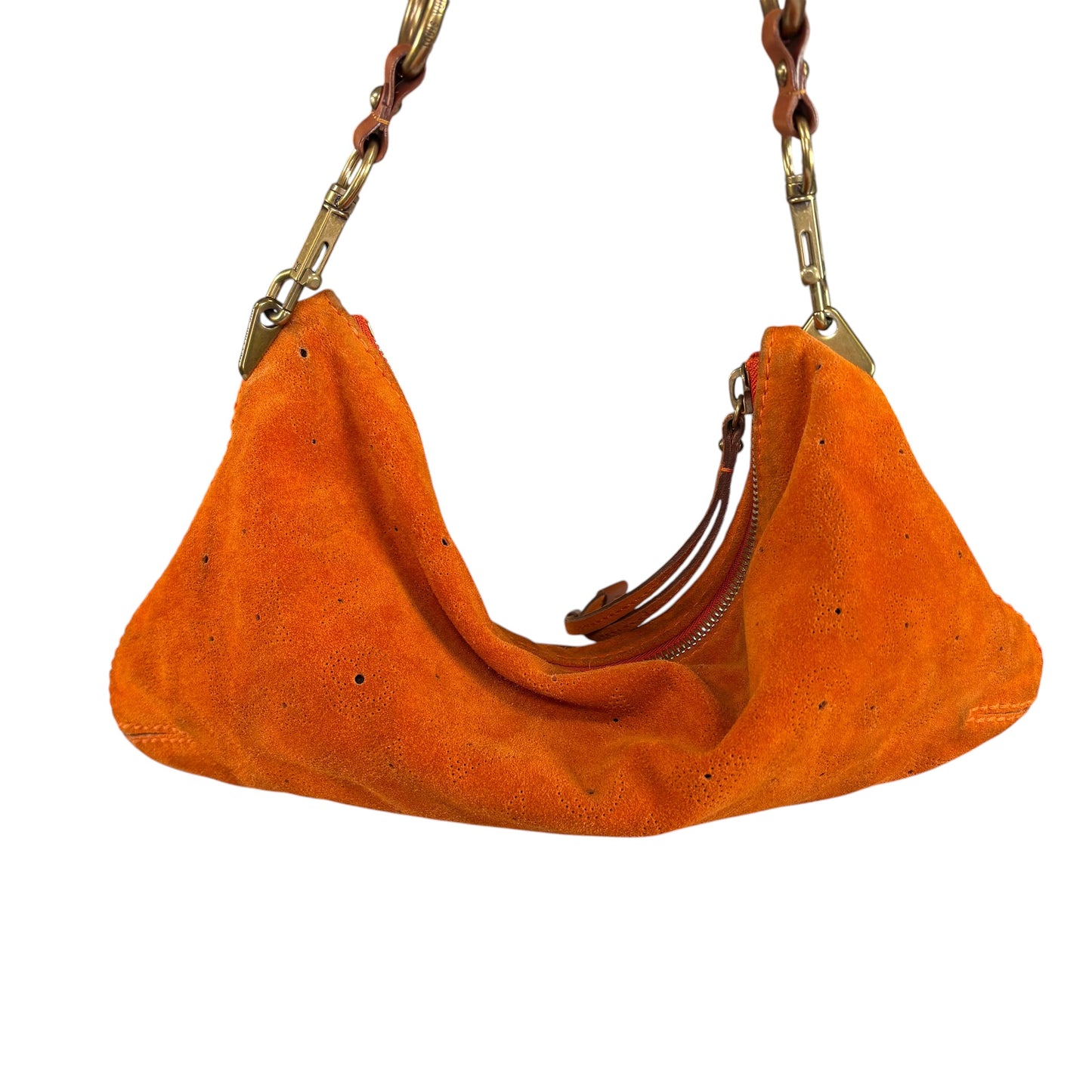 Louis Vuitton Mahina Onatah PM Pouchette Orange Suede Shoulder Purse