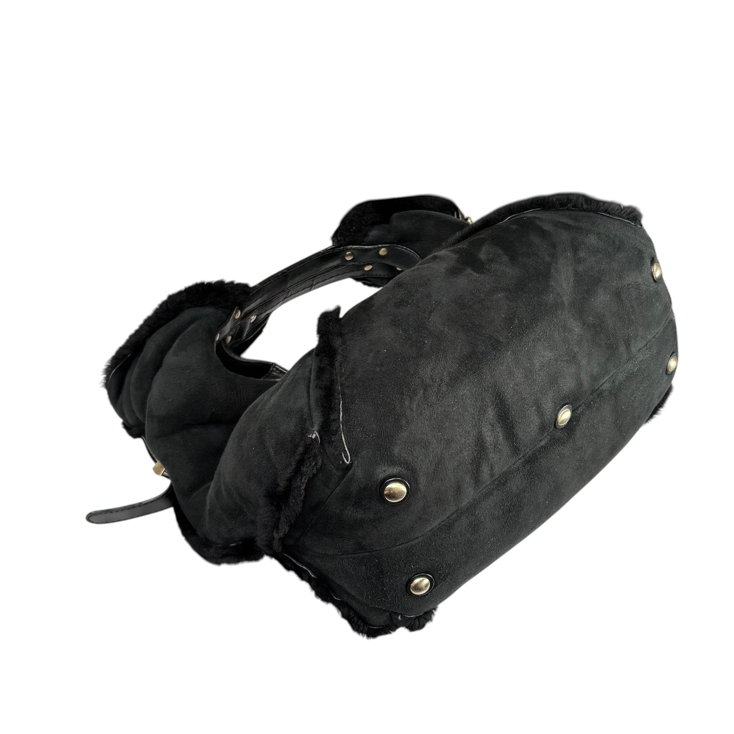 Jimmy Choo Black Shearling GHW  Large Shoulder Hobo