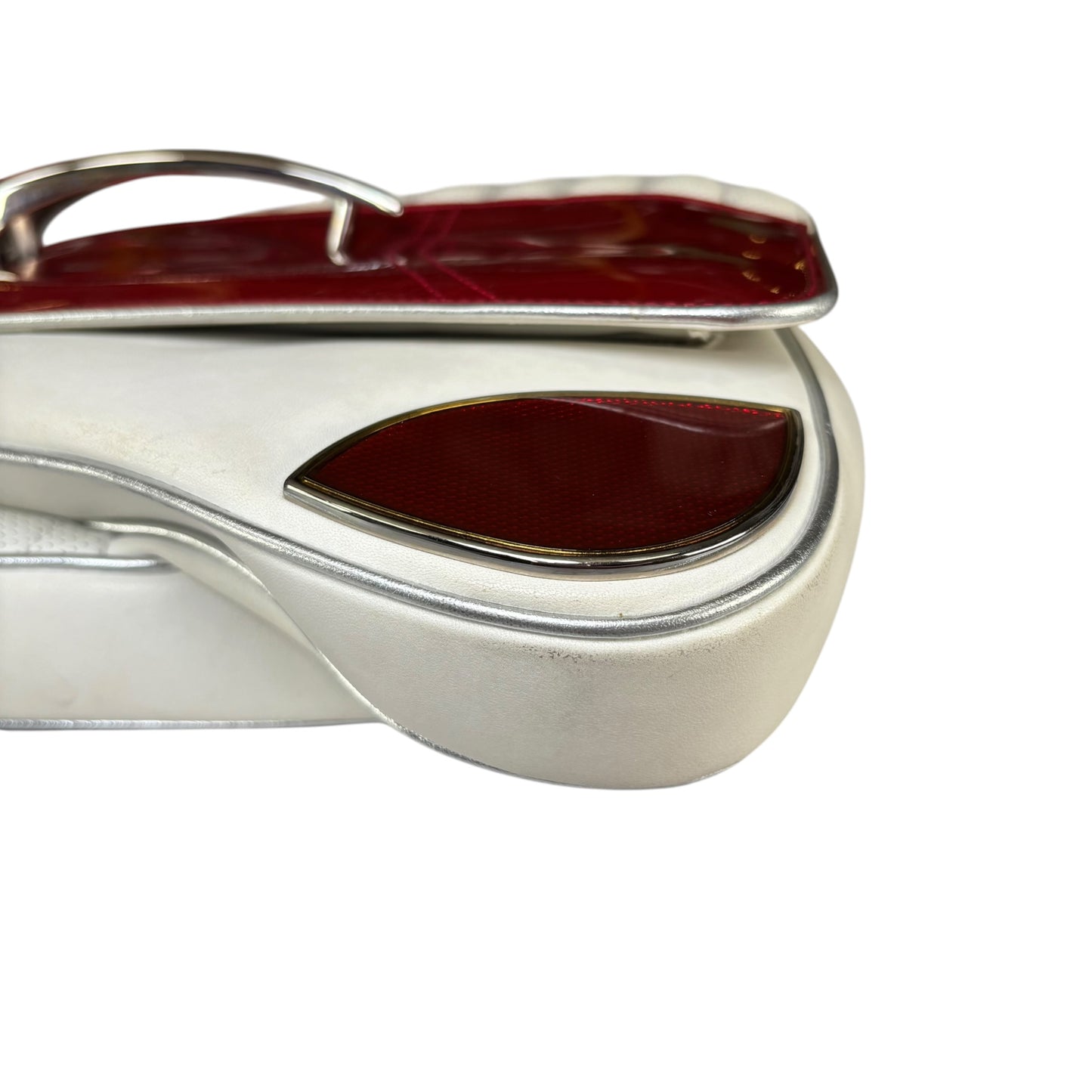 Christian Dior Cadillac Y2K Red Patent White Leather 2-Way Purse