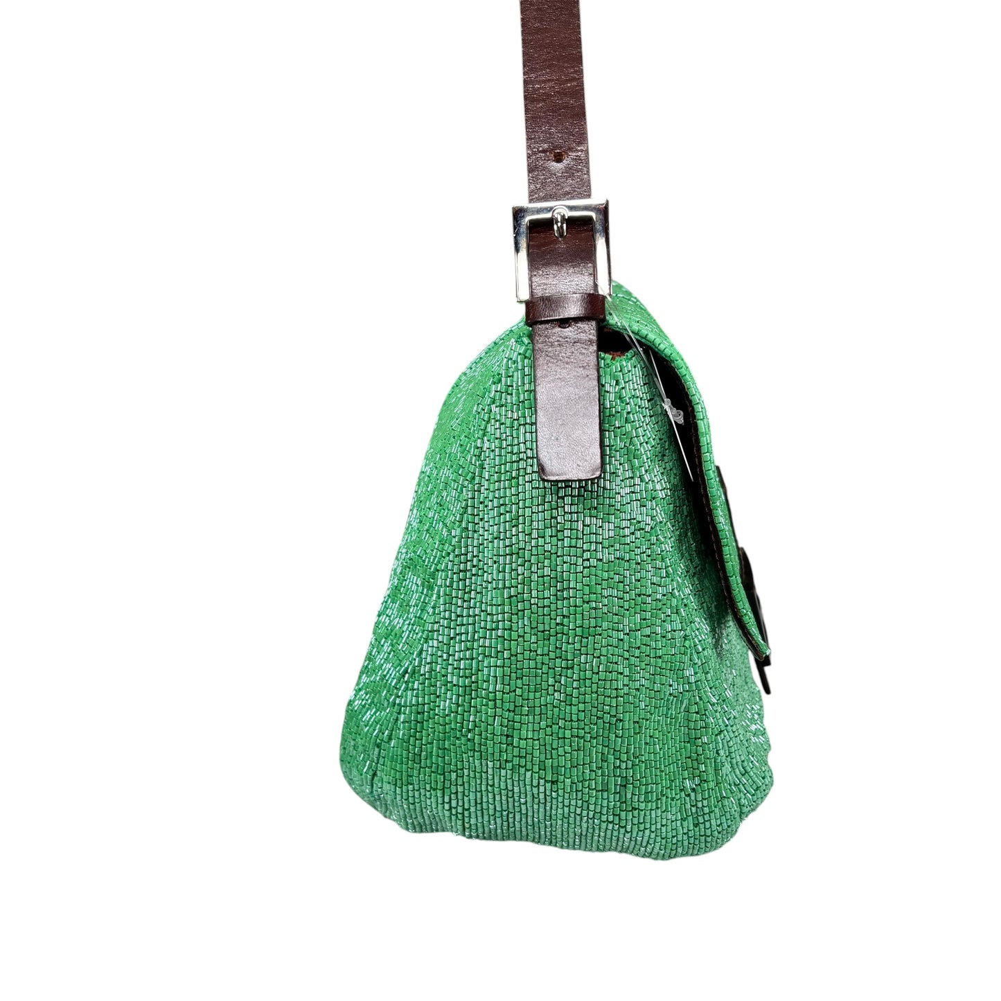 Fendi Y2K Mama Baguette Large Mint Beaded Shoulder Purse