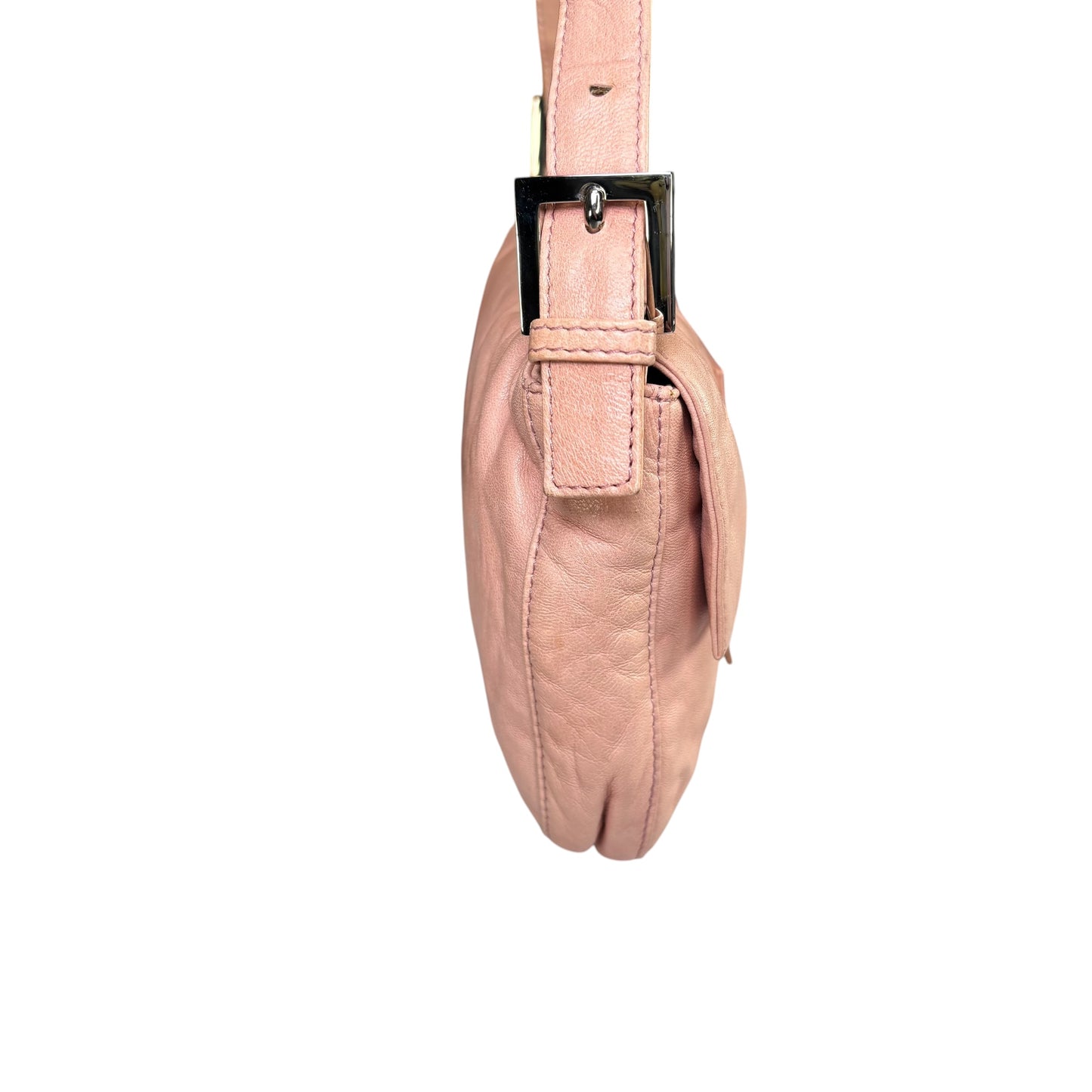 Fendi Y2K Baguette Classic Pink Lambskin SHW Yellow Shoulder Purse