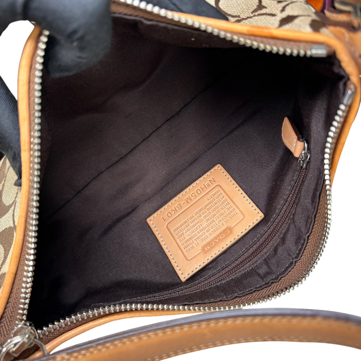 Coach Y2K Demi Tan Canvas Baguette Shoulder Purse