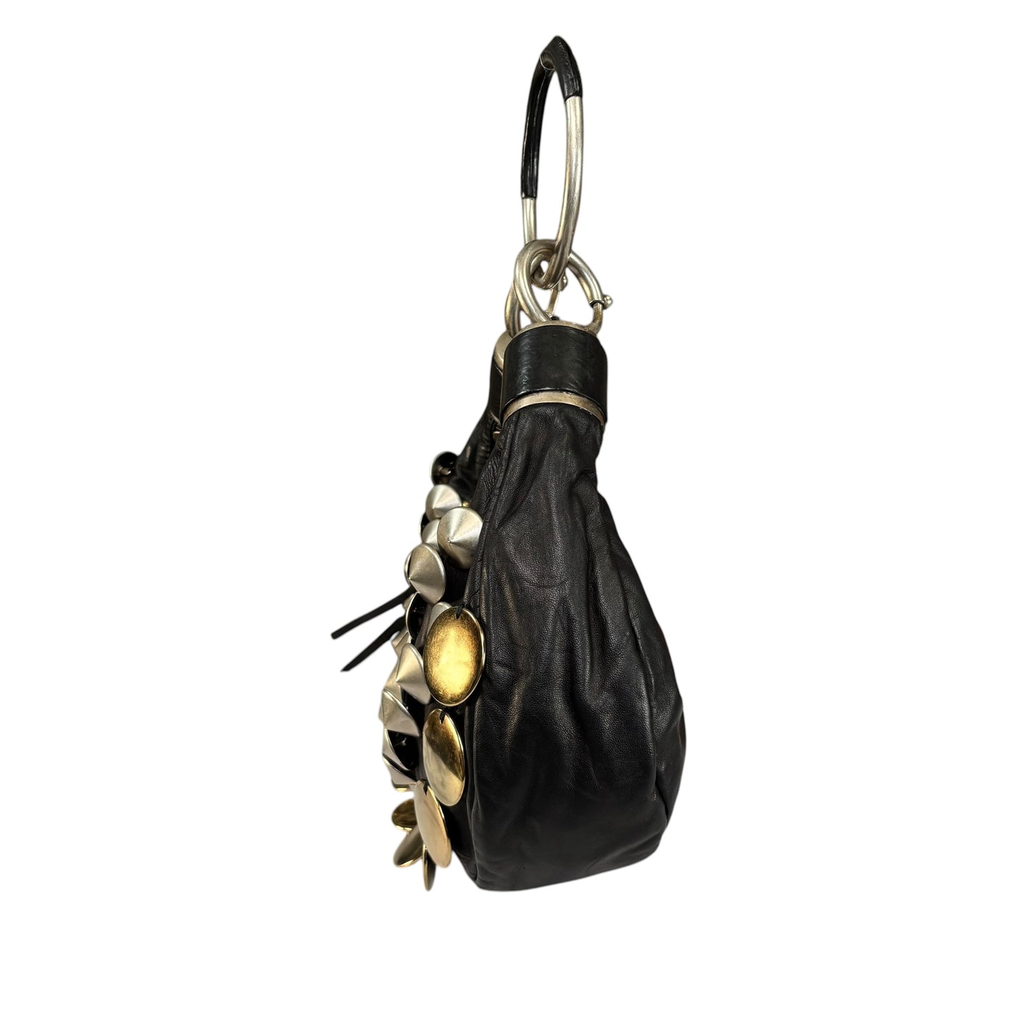 Chloe Y2K Aubrey Black Leather Med Hobo Stud Embellished Hobo