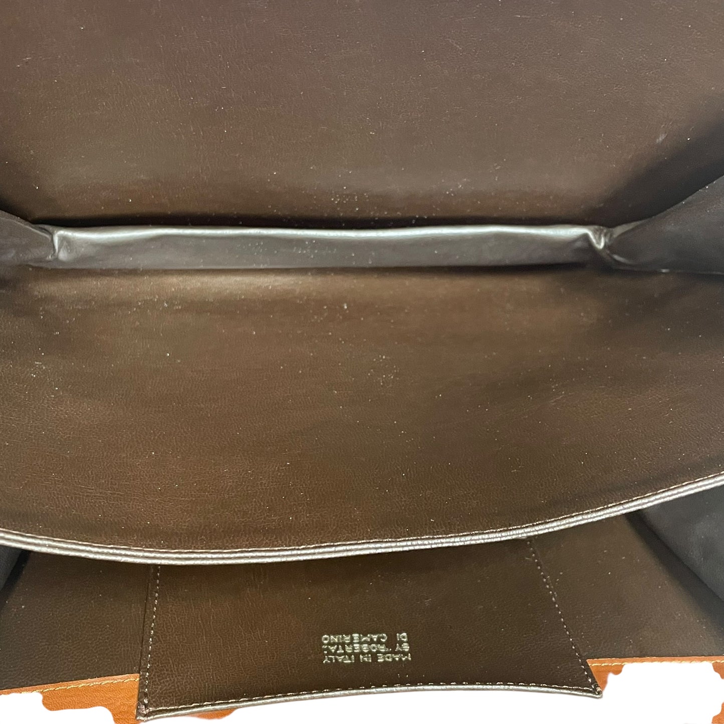 Roberta Di Camerino Croc Embossed Brown Leather GHW Shoulder Flap Purse