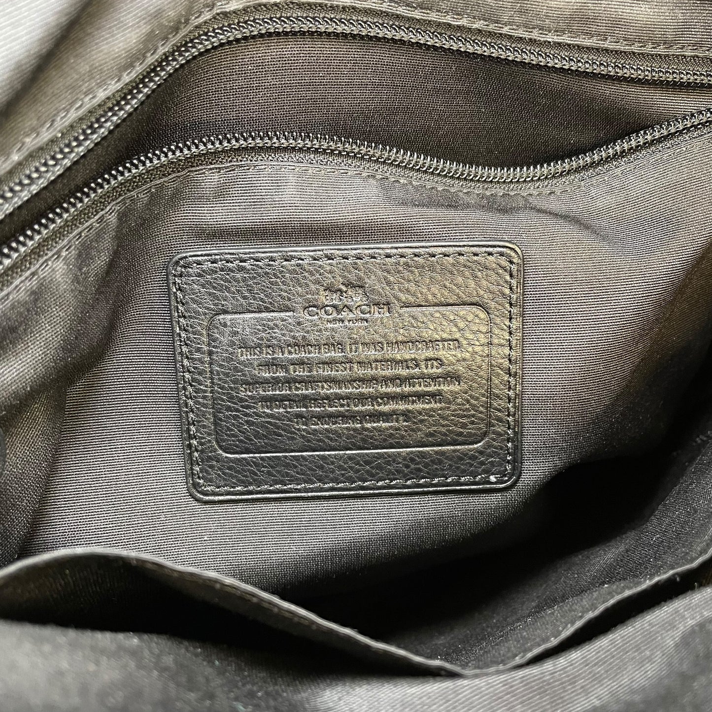 Coach Heritage Map Bombe Leather Messenger Bag Navy Black Crossbody Work Bag