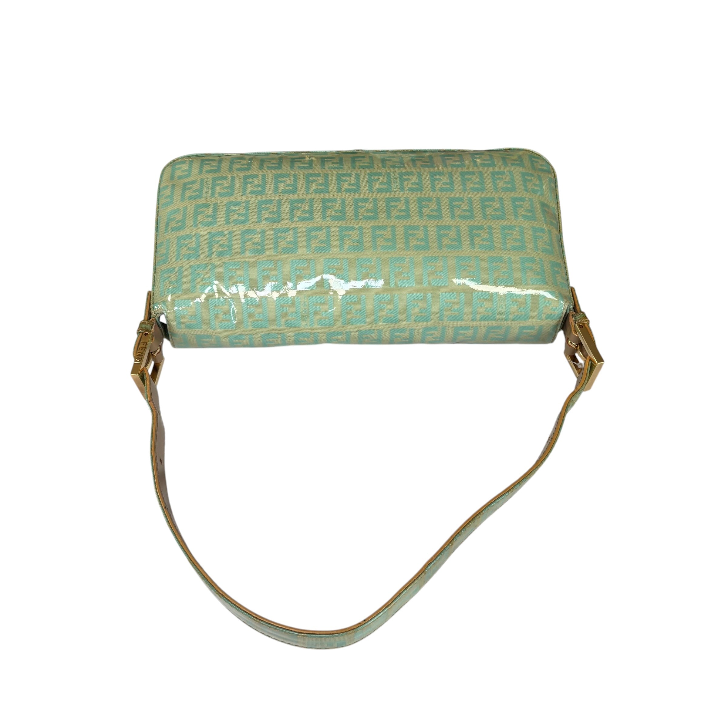 Fendi Y2K Baguette Classic Mint Green Zucchino Coated Canvas Purse