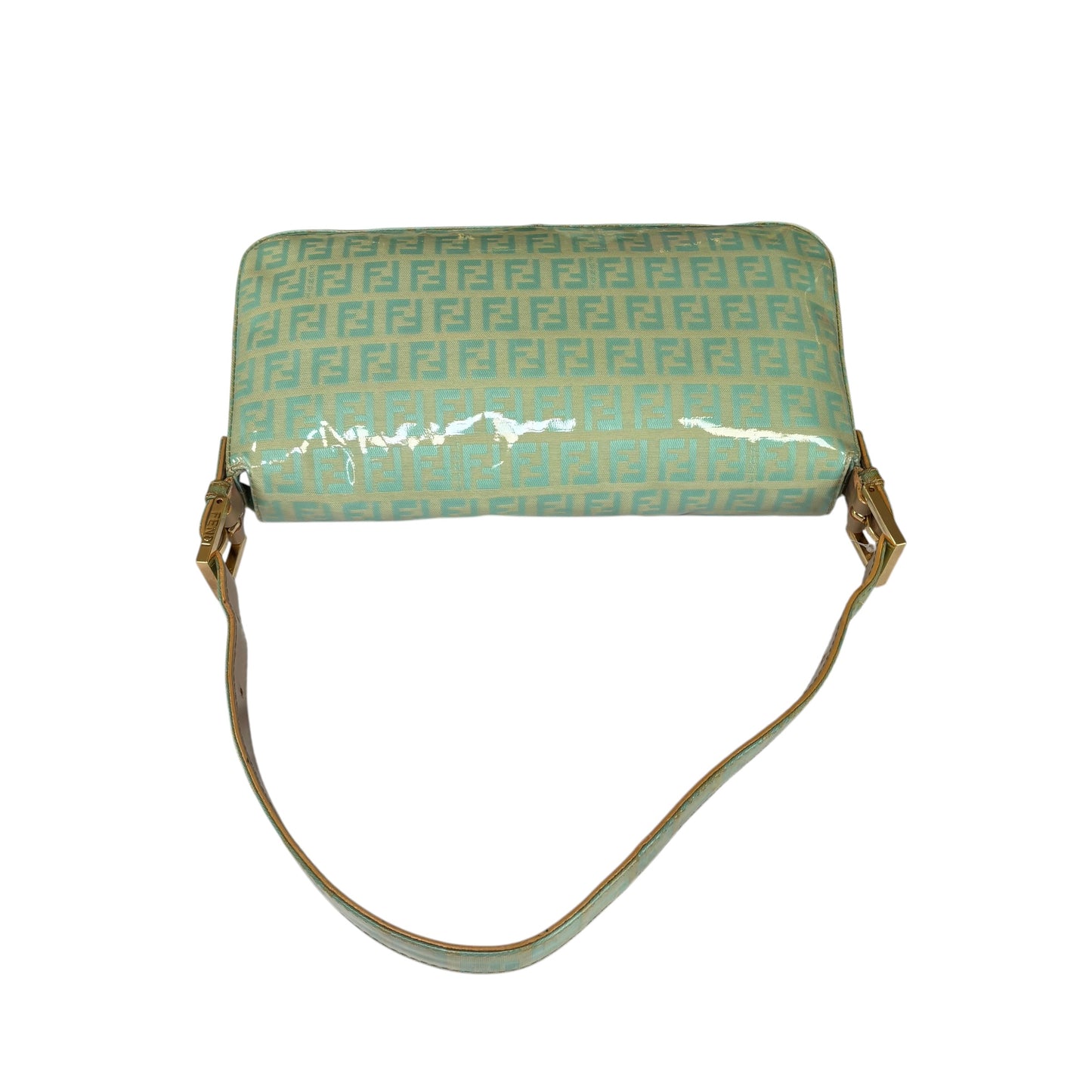 Fendi Y2K Baguette Classic Mint Green Zucchino Coated Canvas Purse