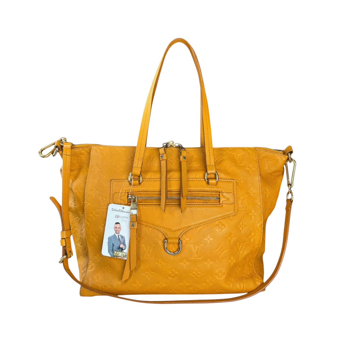 Louis Vuitton Lumineuse Empreinte Mustard Leather Shoulder Tote