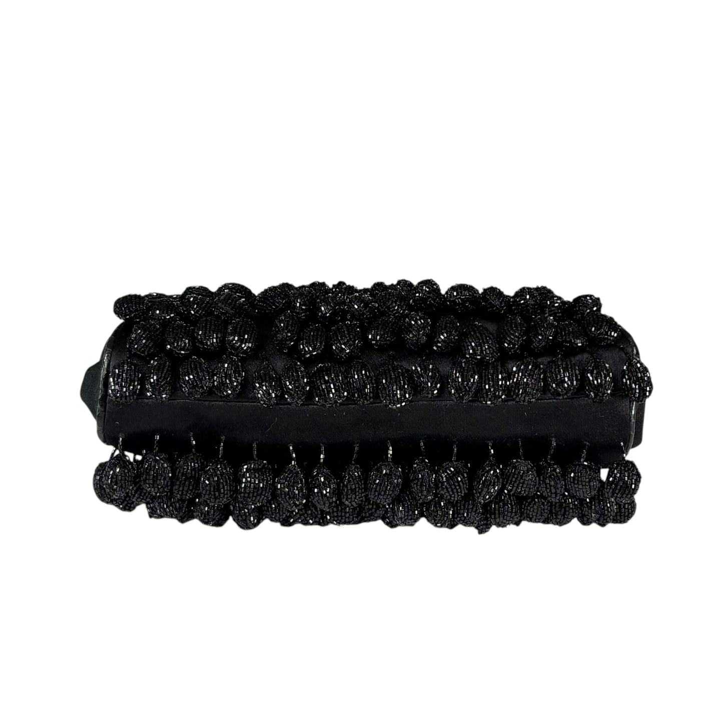 Gucci GG Y2K Mini GHW Black Satin Crystal Ball Kiss-Lock Beaded Clutch