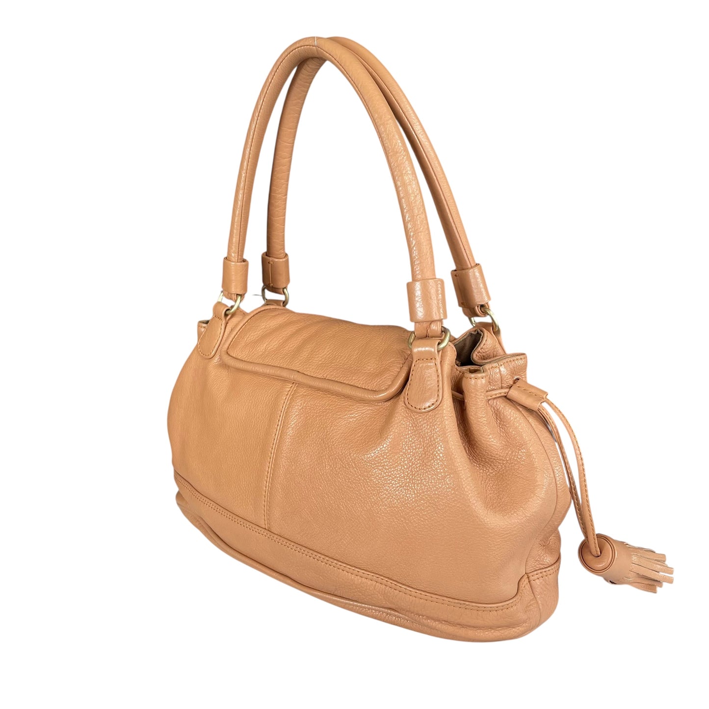 See By Chloe Cherry Blush Pink Leather DrawString Snap 2-Way Shoulder Purse