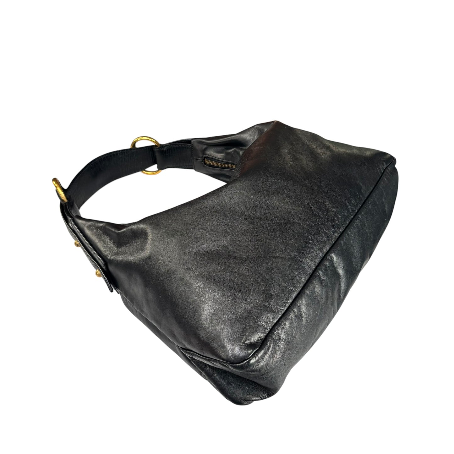 Gucci Y2K Horsebit GHW Black Leather Shoulder Hobo Purse