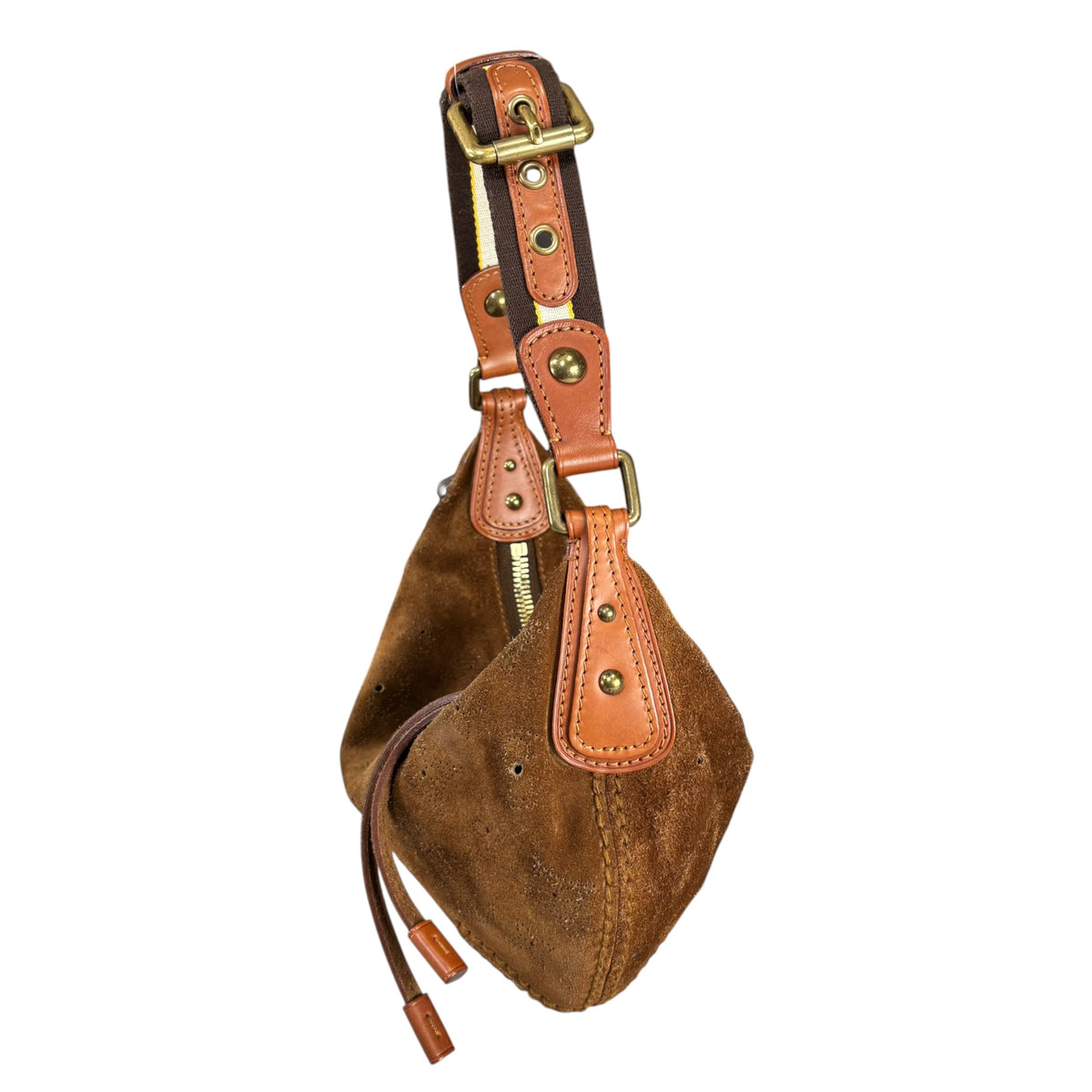 Louis Vuitton Y2K Onata Brown Suede Mahina PM Mini Leather Hobo Purse