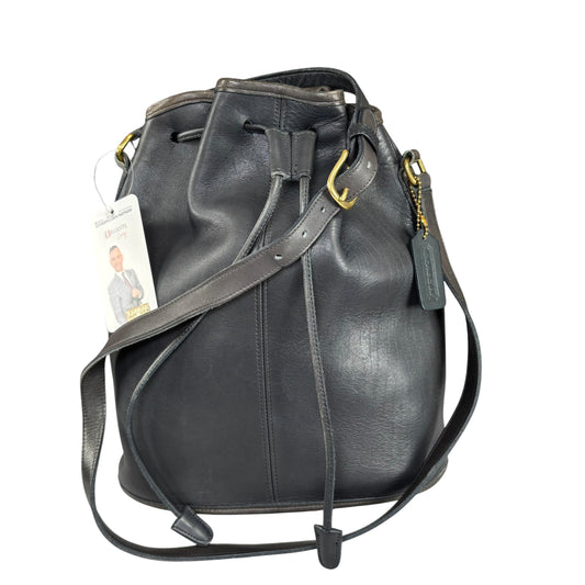 Coach Nicholas Grey Leather Bucket Drawstring Crossbody Bag