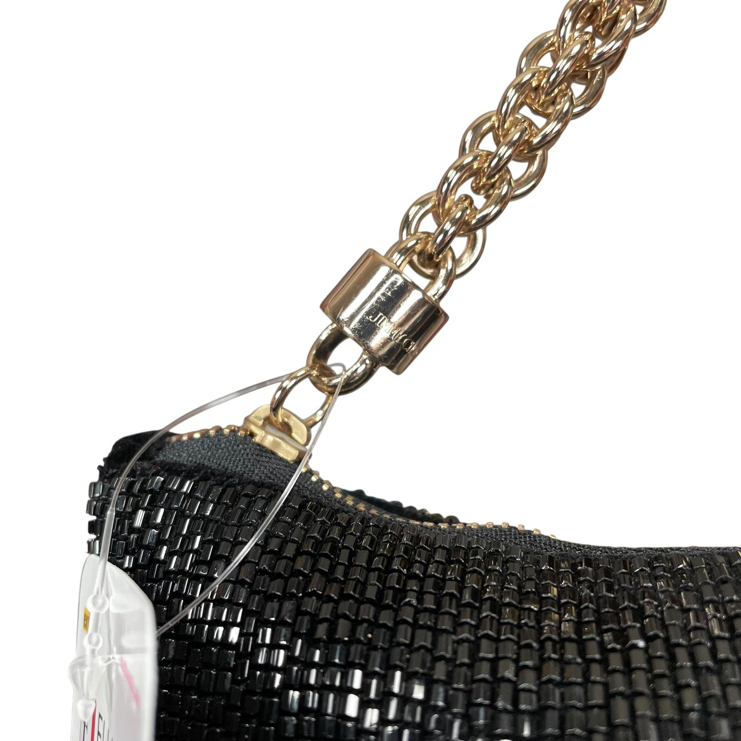 Jimmy Choo Callie I WANT CHOO Limited GHW Shoulder Black Beaded Clutch Purse