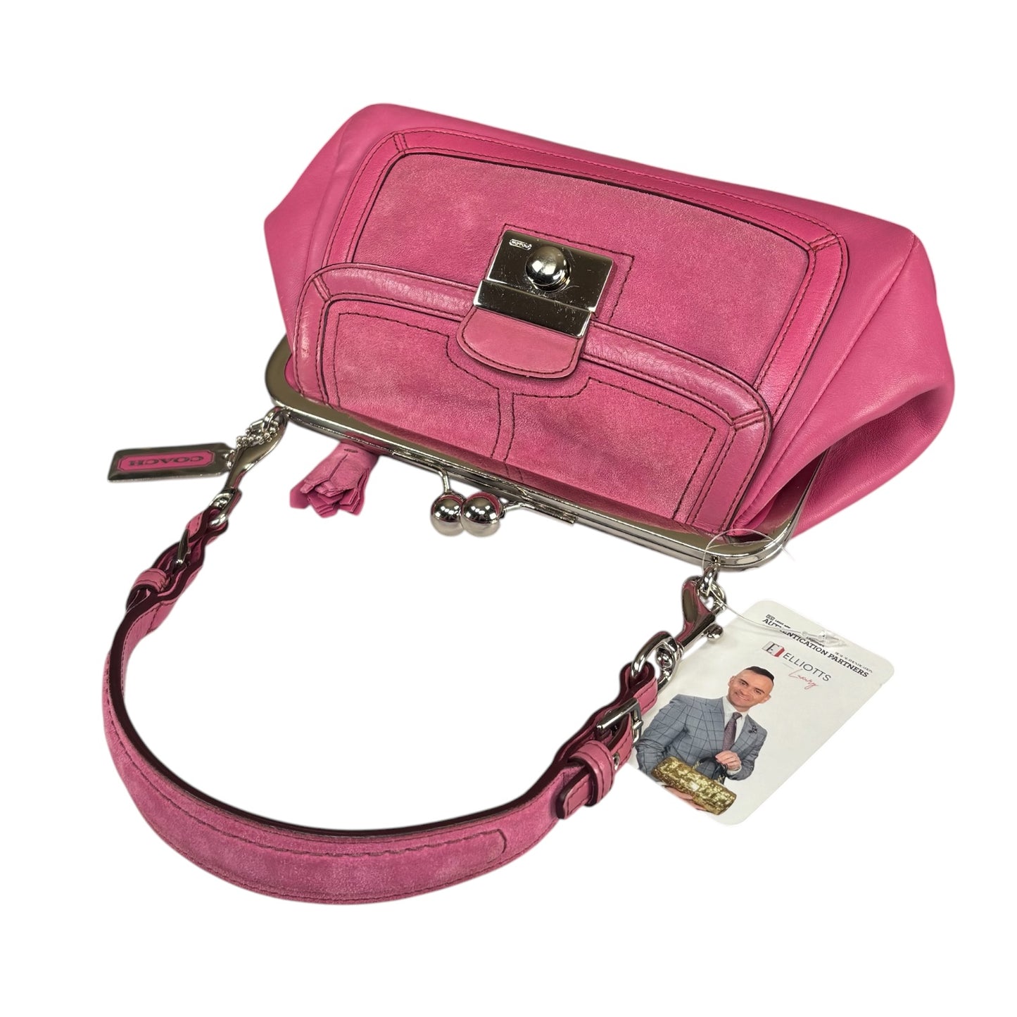 Coach Parker Kiss-Lock Y2K SHW Suede / Leather Purse