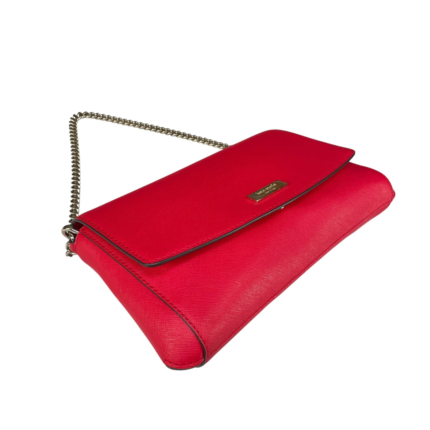 Kate Spade Laurel Red / Black Saffiano Leather Chain GHW 2-Way Flap Purse