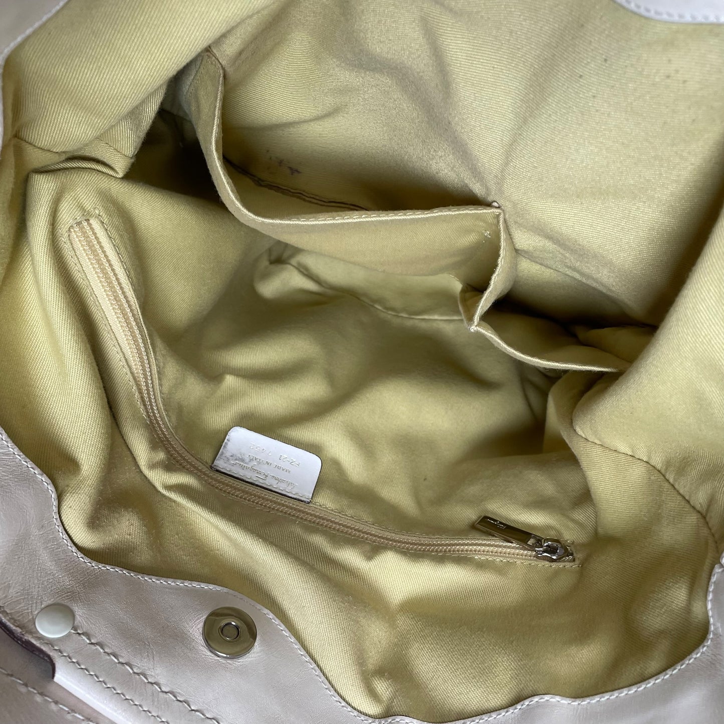 Salvatore Ferragamo Patchwork Leather Hobo Bag Cream Diamond Panel Shoulder Bag