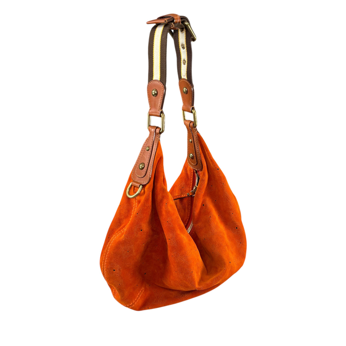 Louis Vuitton Y2K Onata Orange Suede Mahina GM Leather Hobo Purse