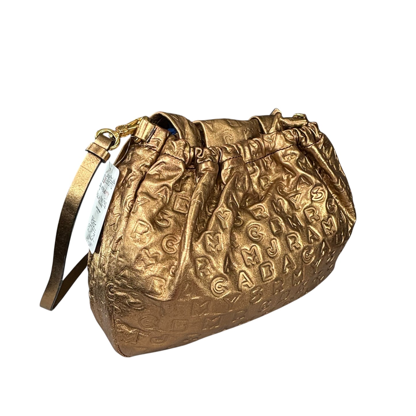 Marc By Marc Jacobs XL Golden Metallic Leather Embossed Crossbody