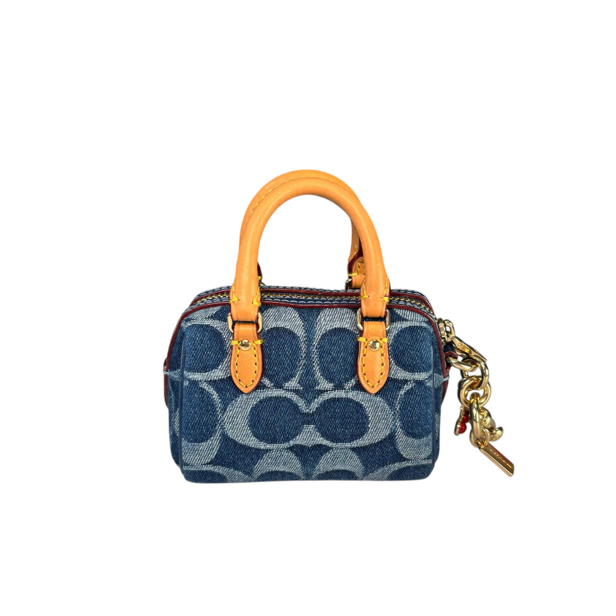 Coach Neo Rowan Sig C Denim Key Chain Purse Charm