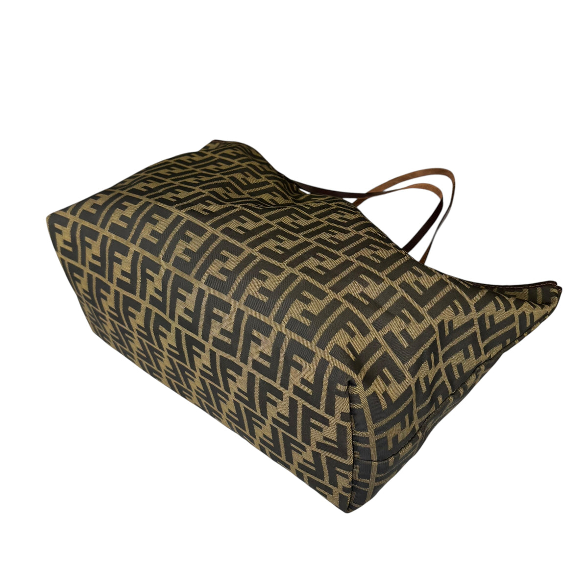 Fendi Y2K Zucca Monogram Brown Canvas / Leather MM Tote
