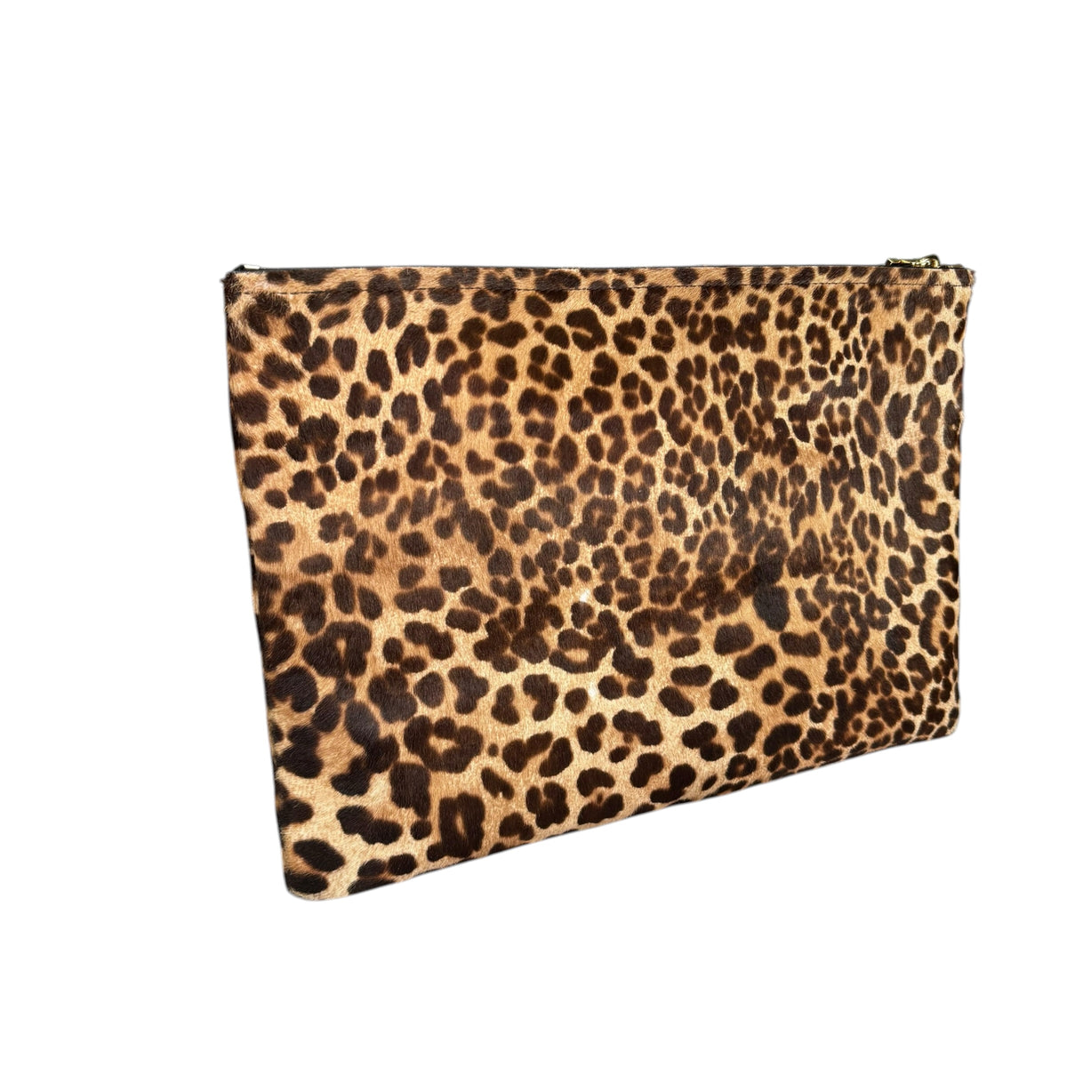 Salvatore Ferragamo Hair-Calf Envelop Cheetah Print Clutch Zip Pouch