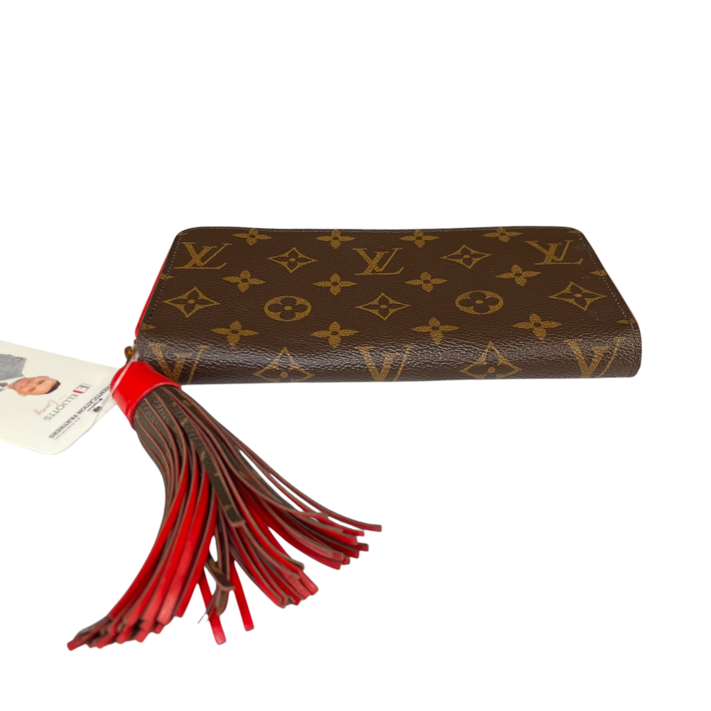 Louis Vuitton Pompon Zippy Tassel Wallet Monogram Canvas Red