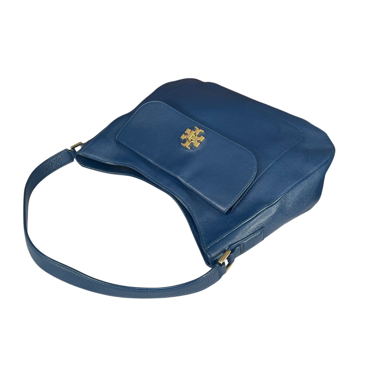 Tory Burch Mercer Blue Wave Leather GHW Hobo Shoulder Bag