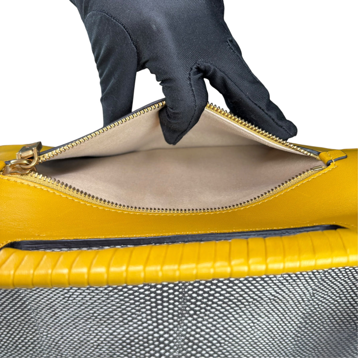 Givenchy Whip Embossed Leather Mustard 3-Way Shouder Purse