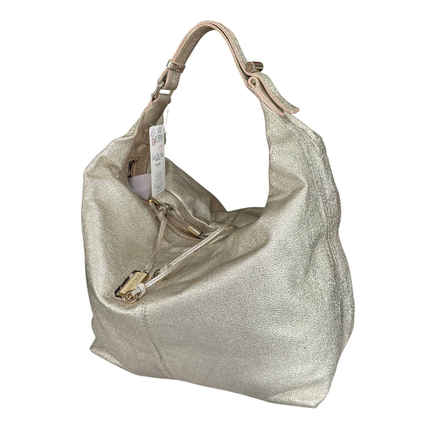 Jimmy Choo Y2K Metallic GHW Aged Golden Foil Leather XL Hobo