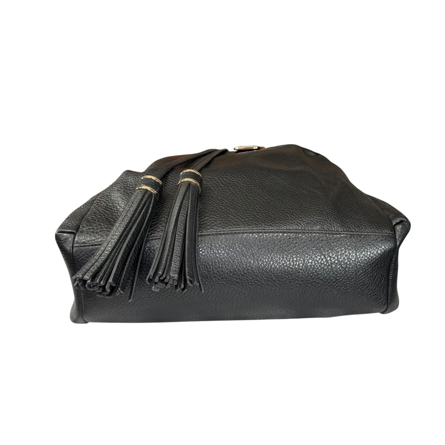 Coach Pinnacle Black Leather GHW Drawstring Bucket 2-Way Crossbody Purse