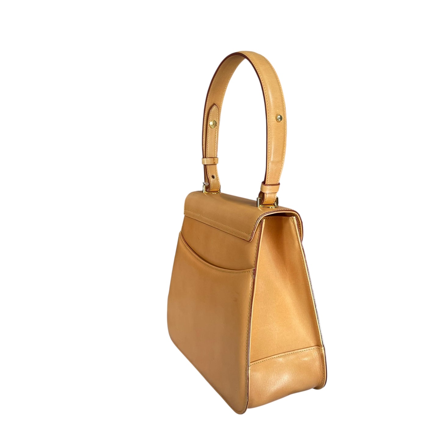 GIVENCHY Kelly Top Handle Camel Brown Magnetic GHW Snap Closure Shoulder Purse