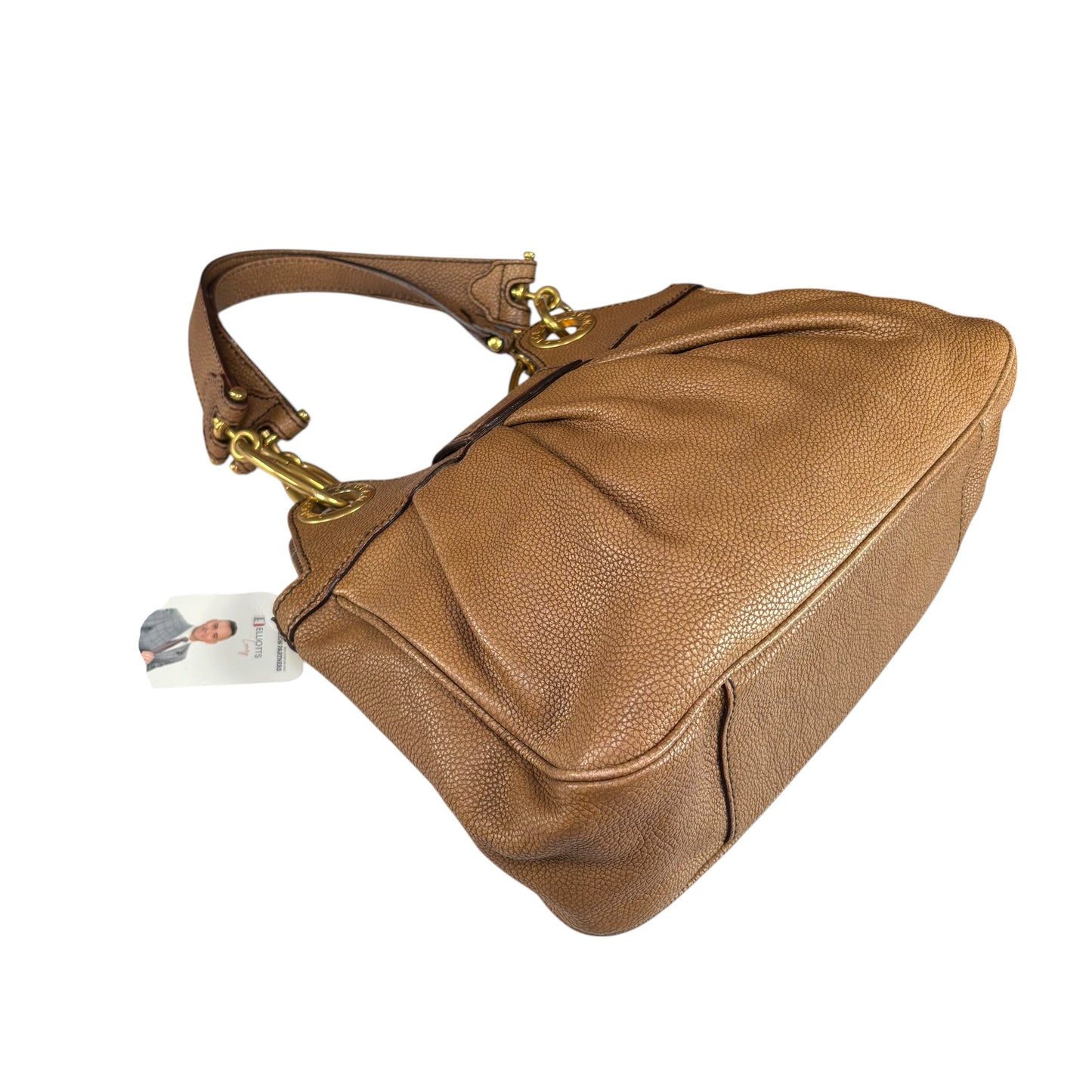 Dolce & Gabbana Golden Brown Pebbled Leather GHW Distressed Shoulder Hobo