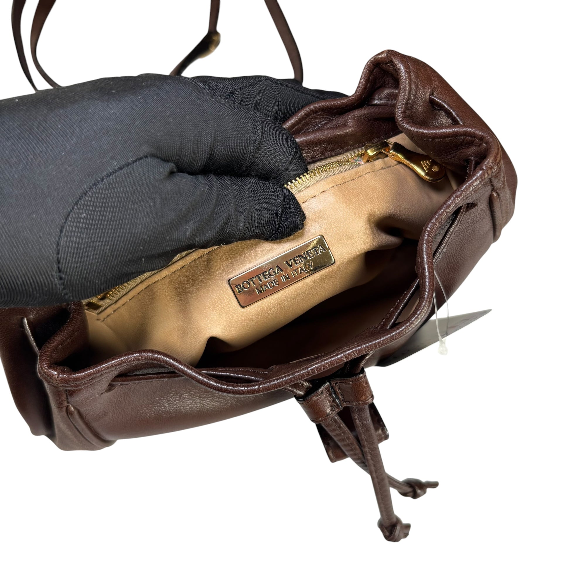 Bottega Veneta Mini Brown Leather Backpack