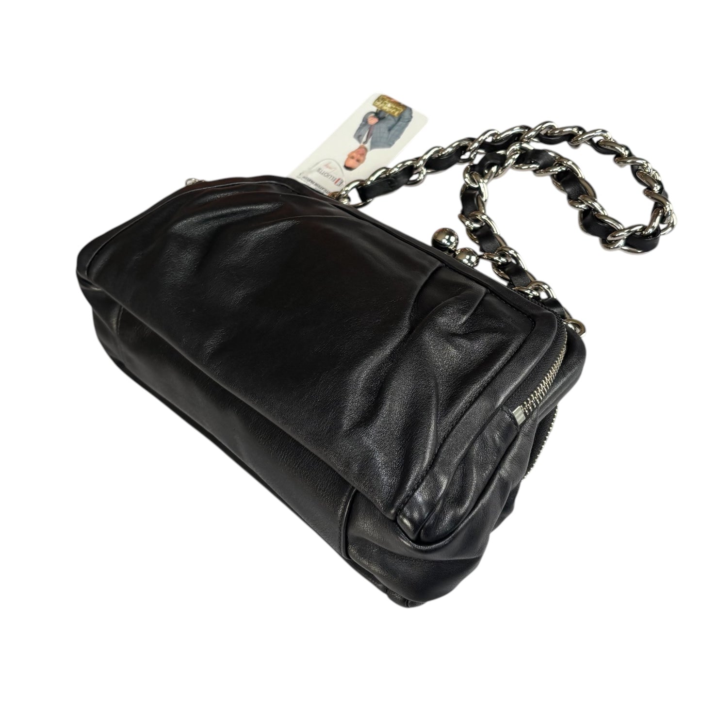 Coach Y2K Parker Black Leather SHW Kiss-Lock Shoulder Purse