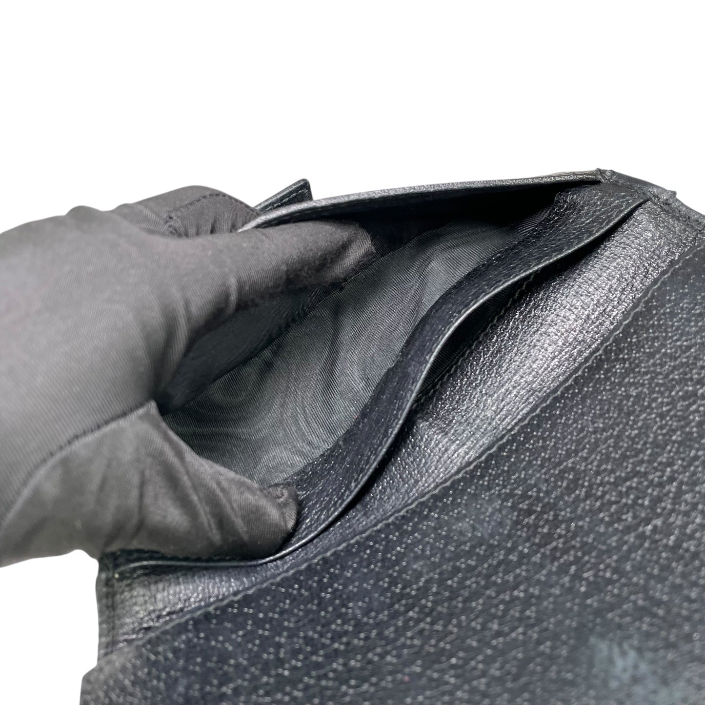 Gucci Princy GG Canvas Long Wallet Black Web Bow Clutch Vintage Checkbook