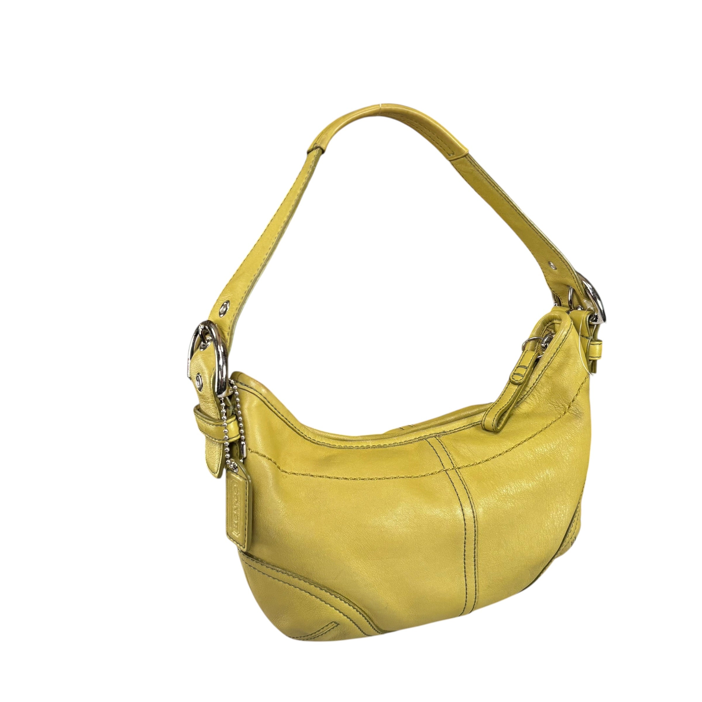 Coach Y2K SoHo Small Croissant Lime Leather SHW Shoulder Purse