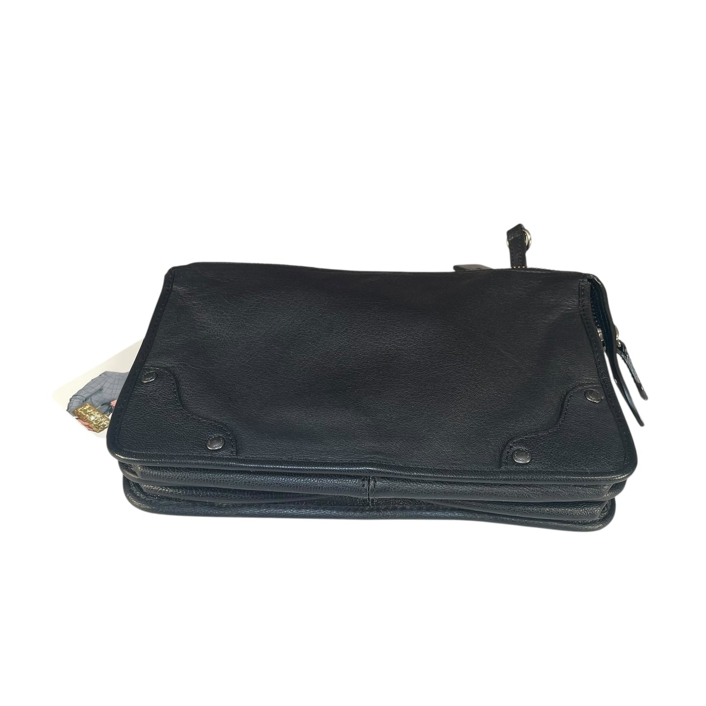 Coach Rhyder Black Leather Rugged Gunmetal HW Small Messenger Clutch Crossbody