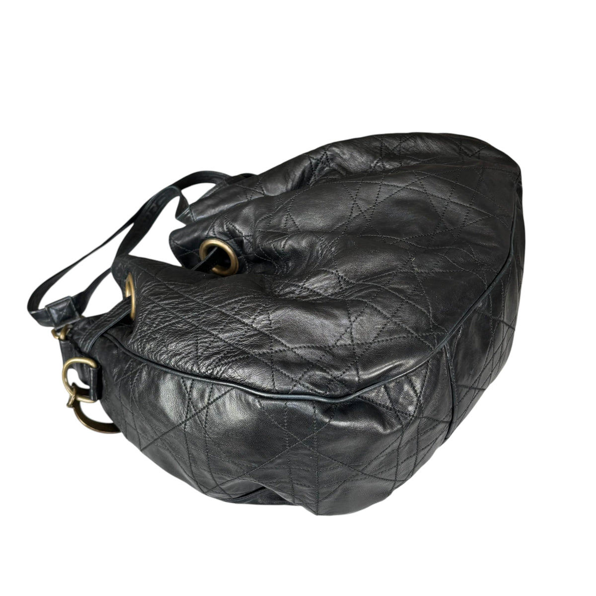 Christian Dior Lady Dior Cannage Lambskin XL Hobo Shoulder Purse