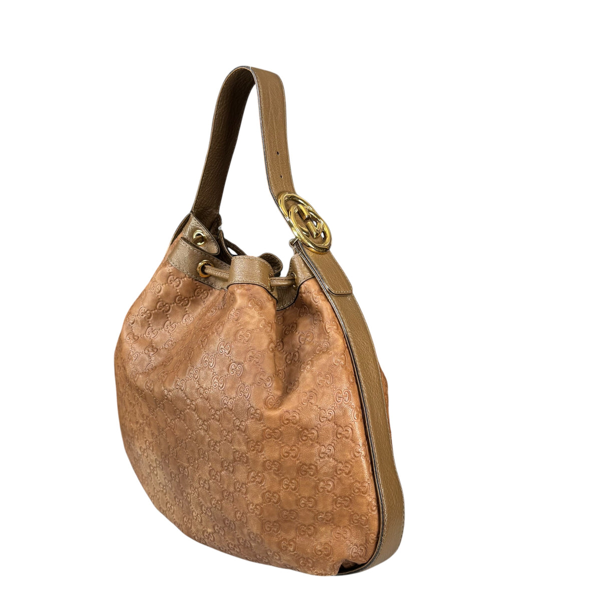 Gucci GG GHW Icon XL Brown Shoulder Hobo Bag