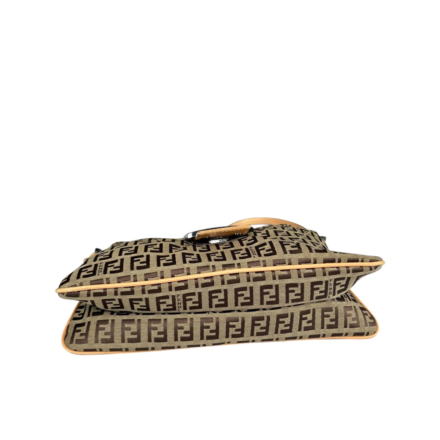 Fendi Y2K Slim Mama Baguette Tan Gunmetal Purse