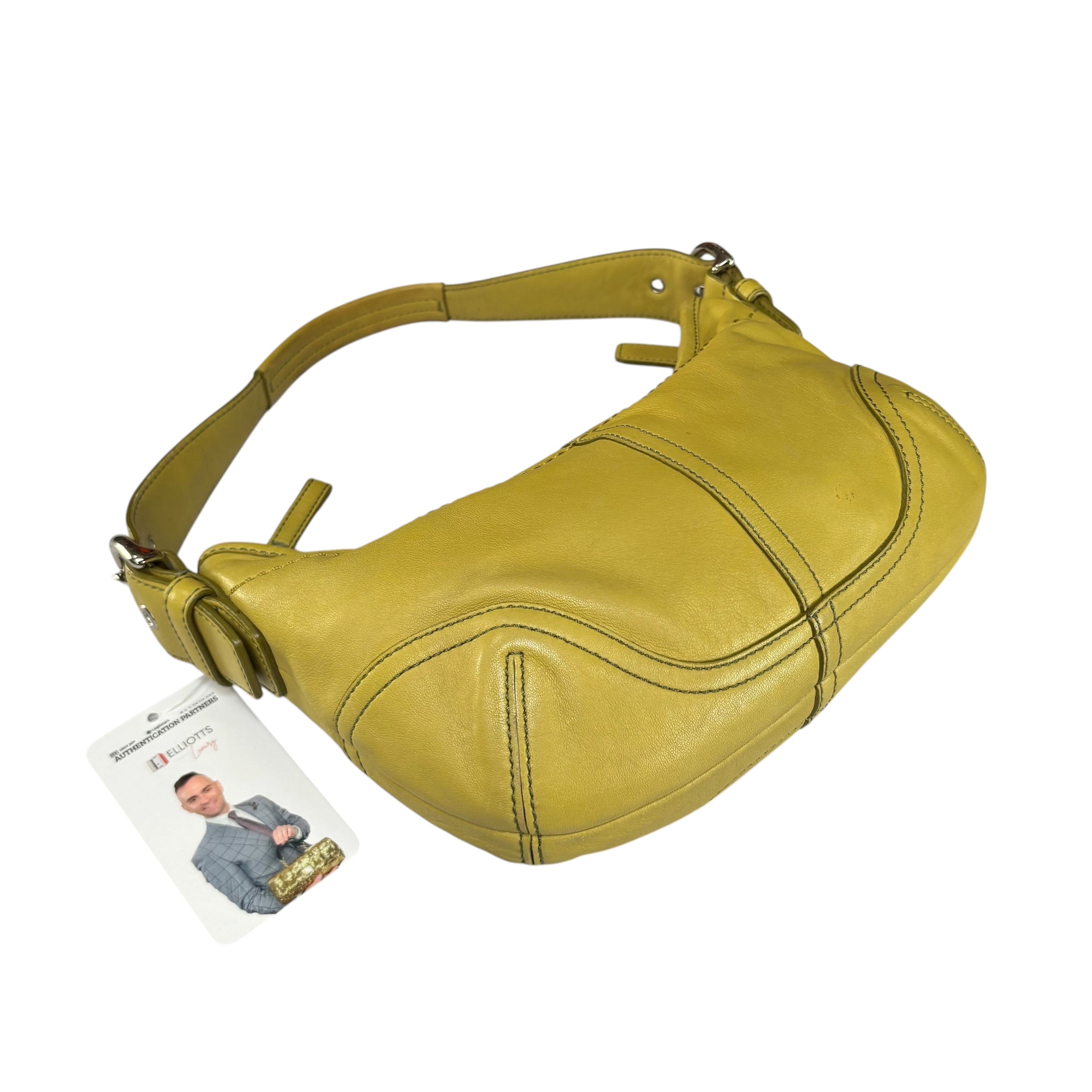 Coach Y2K SoHo Small Croissant Lime Leather SHW Shoulder Purse