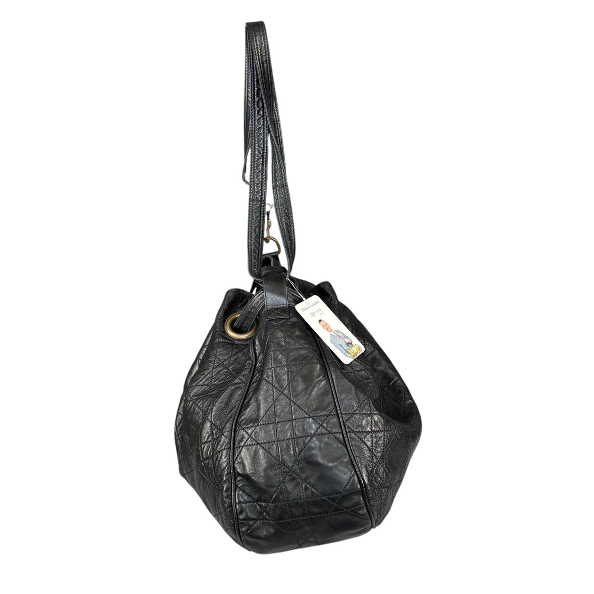 Christian Dior Lady Dior Cannage Lambskin XL Hobo Shoulder Purse