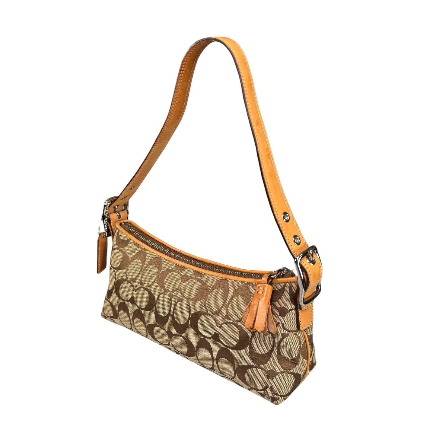 Coach Y2K Demi Tan Canvas Baguette Shoulder Purse