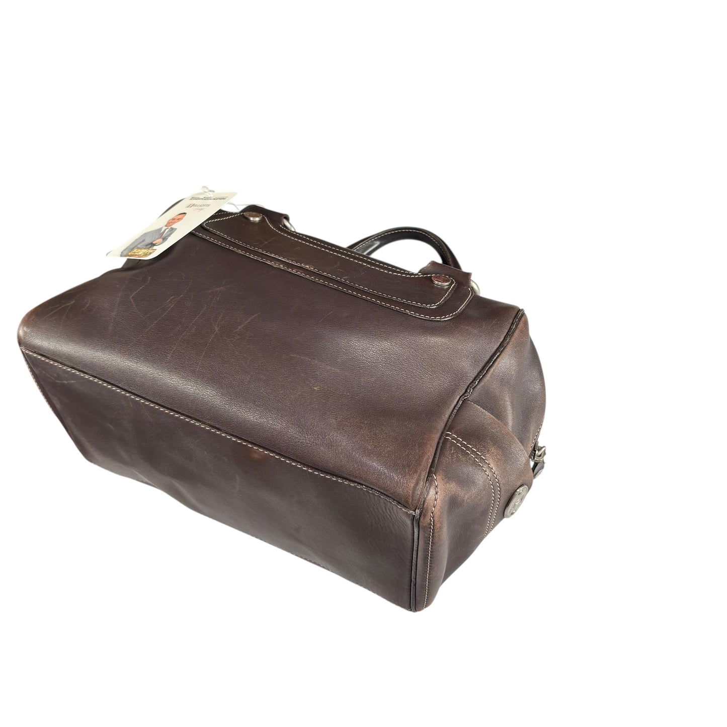 Celine Boogie Brown Leather SHW Boston Zip Bag
